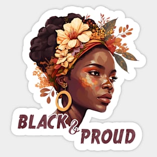 Black & Proud - Black Girl Art Sticker